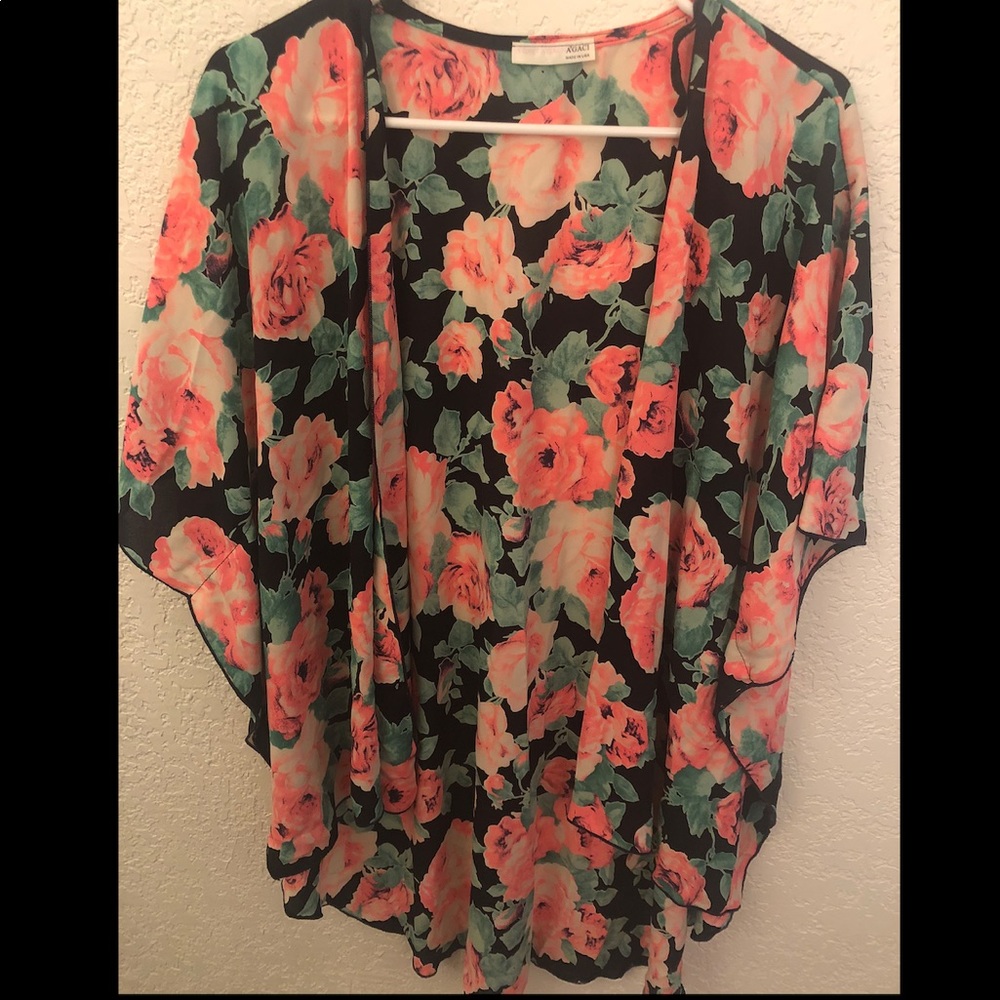 A’GACI Floral Cardigan OSFA